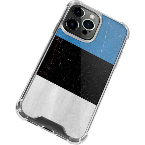 Estonia Flag Distressed iPhone 14 Pro Clear Case
